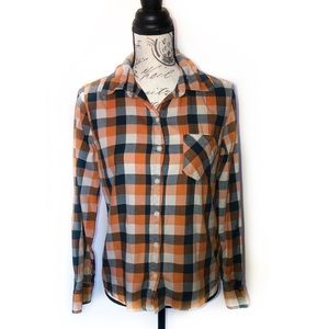 I LOVE H8I  SMALL ORANGE / NAVY BLUE LONG SLEEVE S